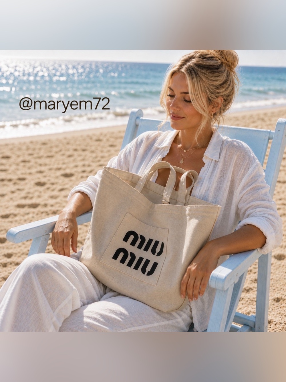 Miu Miu Parfums Collection Tote Bag; 100% Cotton; NWT